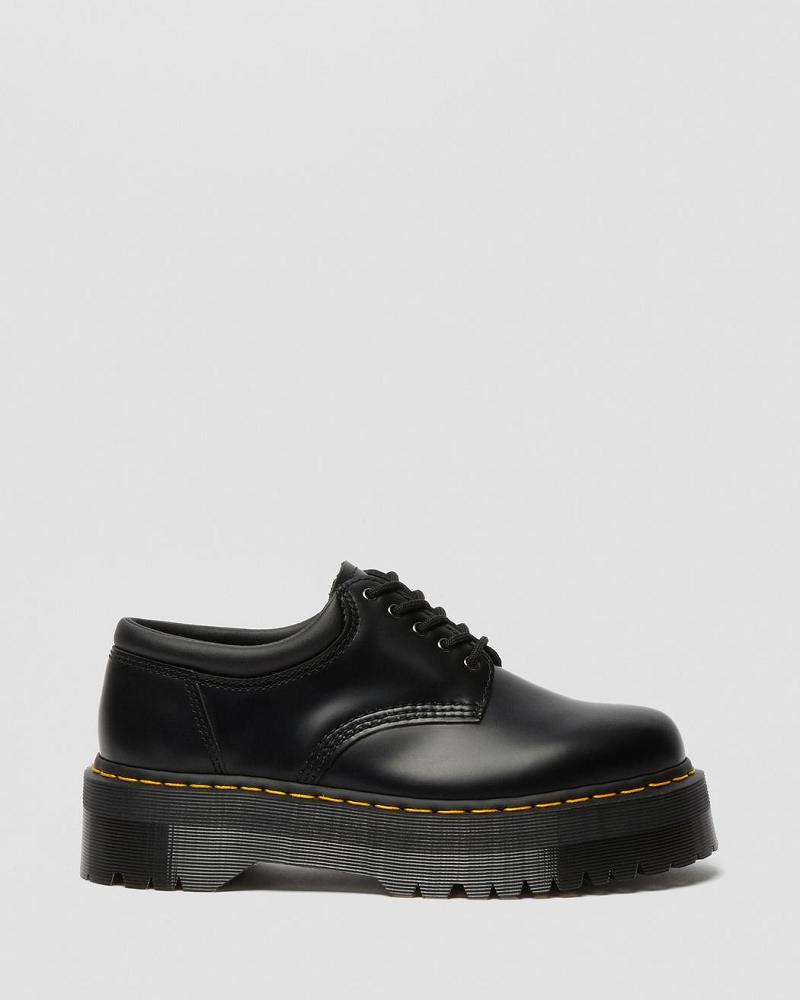 Dr Martens 8053 Læder Platform Fritidssko Dame Sort | DK 97ZUT